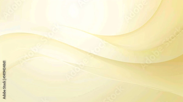 Fototapeta  Elegant pastel yellow gradient background with smooth flowing waves, curves, and glowing lines for tech presentations.