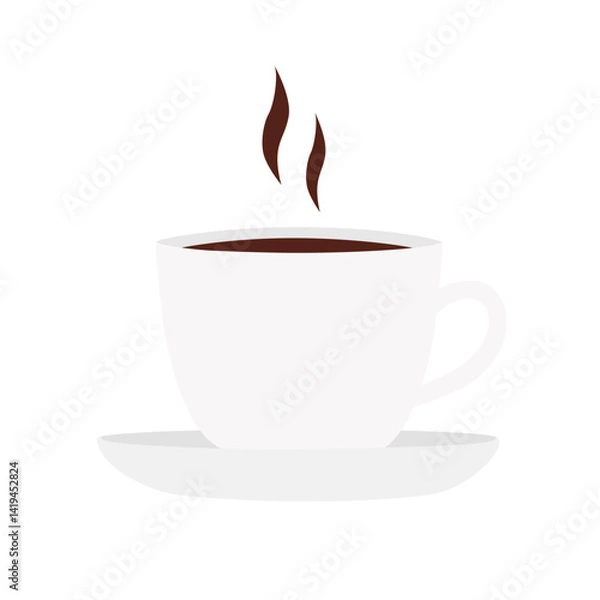 Obraz a cup of hot coffee vector illustration