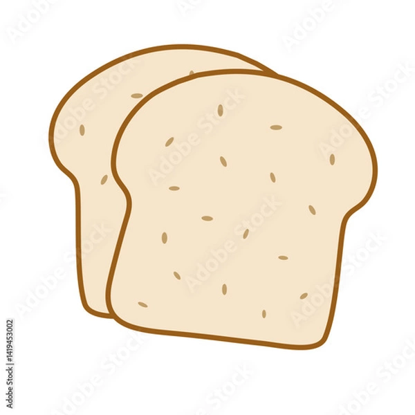 Obraz Slices of bread vector illustration