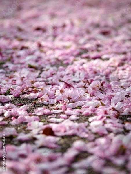 Obraz Soft Pink Carpet of Fallen Cherry Blossoms