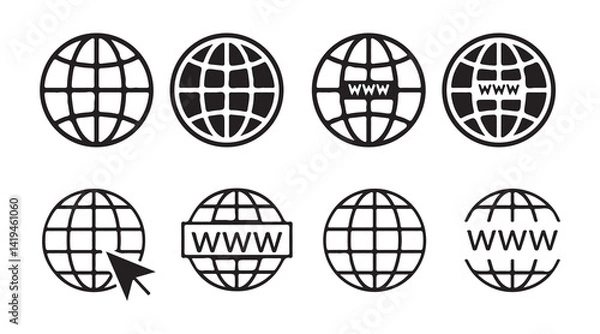 Fototapeta Visit website vectot icon set. go to our website sign. Vector Illustration 