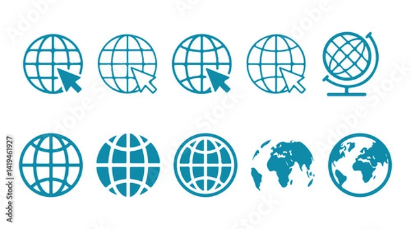 Fototapeta Big Website icon set. Different style Web icons vector. Go to web symbol icon vector illustration on white background