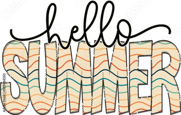 Obraz Summer T-shirt Design, Hello Summer SVG PNG, Retro Summer SVG PNG, Retro Summer T-shirt Design, retro beach svg PNG, summer sublimation, retro vintage summer vibes sunset svg png, summer vector art