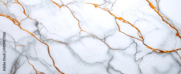 Fototapeta stunning white marble stone texture featuring elegant orange veins, perfect for backgrounds or design projects. intricate patterns evoke sense of luxury and sophistication