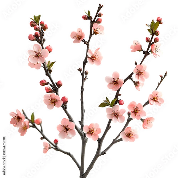 Fototapeta Detailed pink blossoms on dark background
