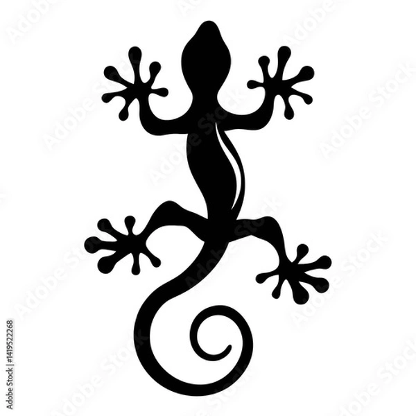 Obraz Gecko Lizard Silhouette Tattoo Vector Design