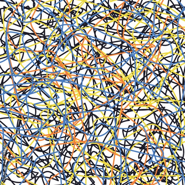 Fototapeta A cluster of thin colored wires or lines.