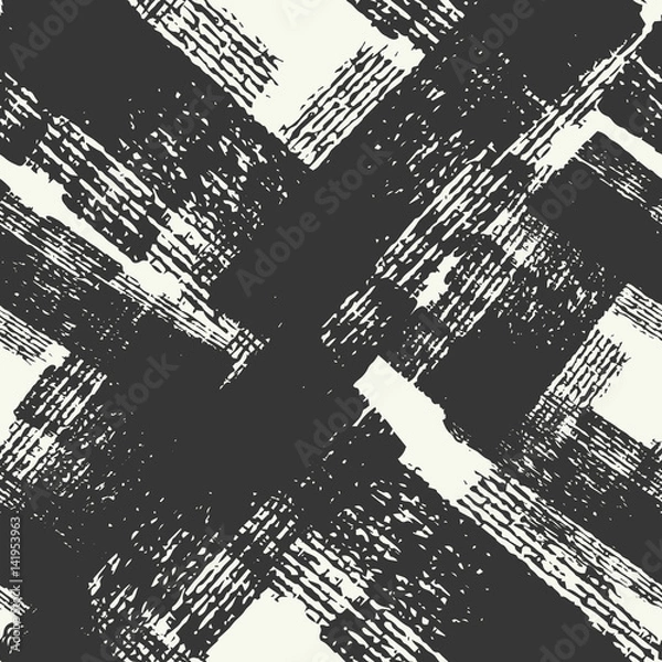 Obraz Hand Drawn Seamless Vector Pattern.Fresh and Imperfect Brushstrokes.Hand painted Ink textures