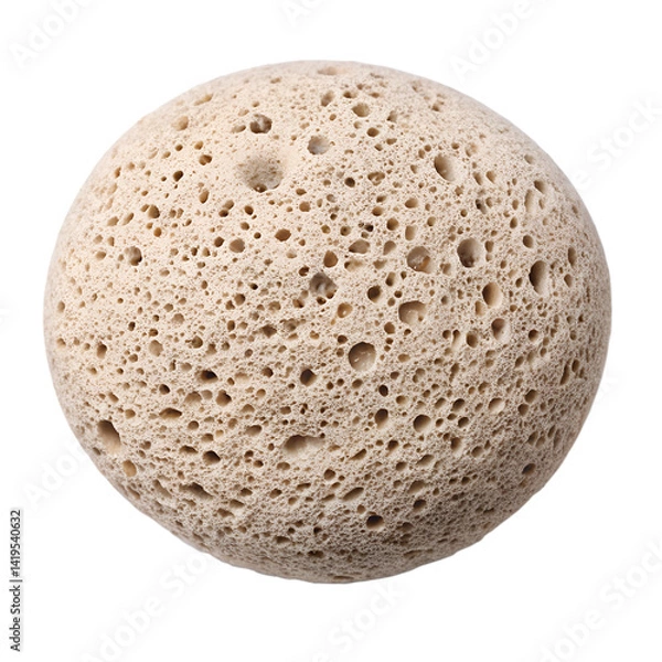 Fototapeta Porous sphere close up macro material isolated on transparent background