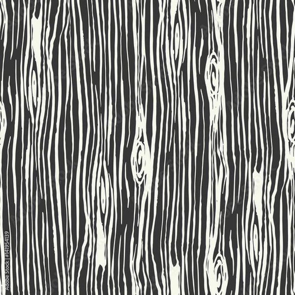 Obraz Hand Drawn Seamless Vector Pattern.Fresh and Imperfect tree bark Brushstrokes.Hand painted Ink textures
