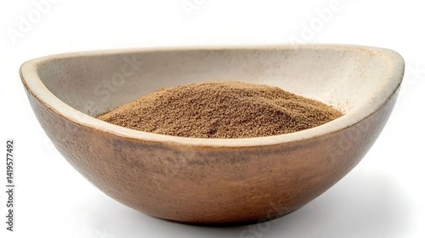 Fototapeta Ground Cardamom Spice In Rustic Bowl On White Background