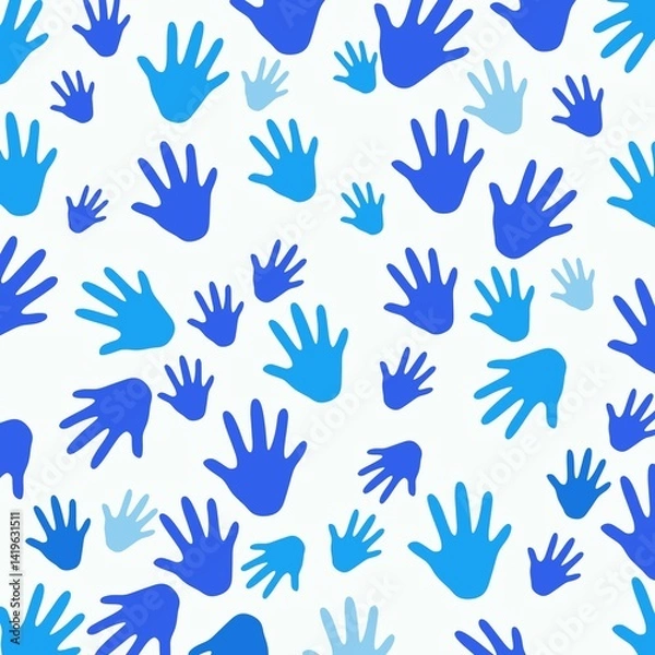 Fototapeta seamless pattern with hands, Seamless tileable hand background pattern