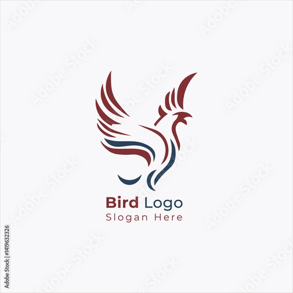 Obraz  minimalist phoenix logo icon design.