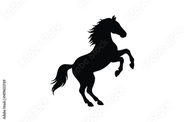 Fototapeta A rearing horse silhouette