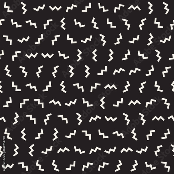 Obraz Trendy Texture With Scattered Geometric Shapes. Vector Seamless Pattern.