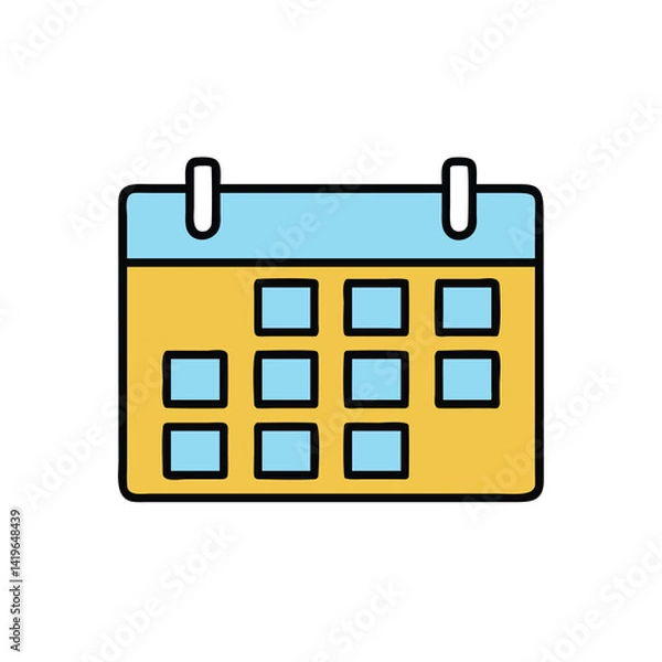 Obraz standard calendar grid on white background