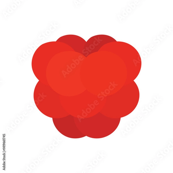 Obraz Sweet Raspberry Icon clipart vector illustration in cartoon animation fruit and vegetable