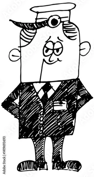 Fototapeta Captain cartoon