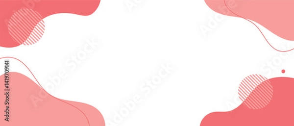 Obraz 流体シェイプの背景イラスト素材　flat hand drawn fluid shapes background.Cute abstract shapes.Vector loose frame.