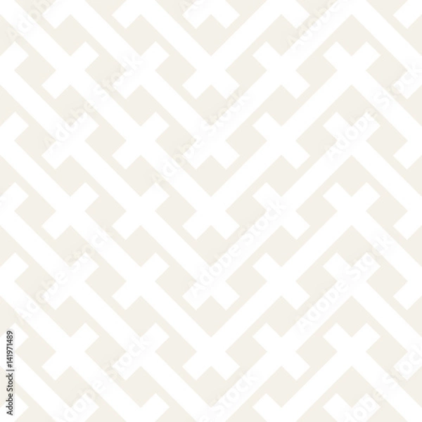 Fototapeta Weave Seamless Pattern. Stylish Repeating Texture. Black and White Geometric Vector Illustration.