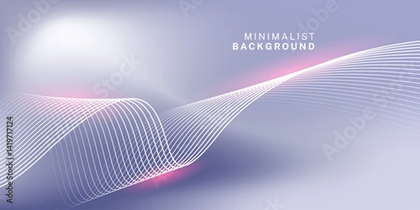 Fototapeta Abstract blue gray gradient background with shining lines waves. Minimalist background for banner, poster, cover, brochure, flyer, website