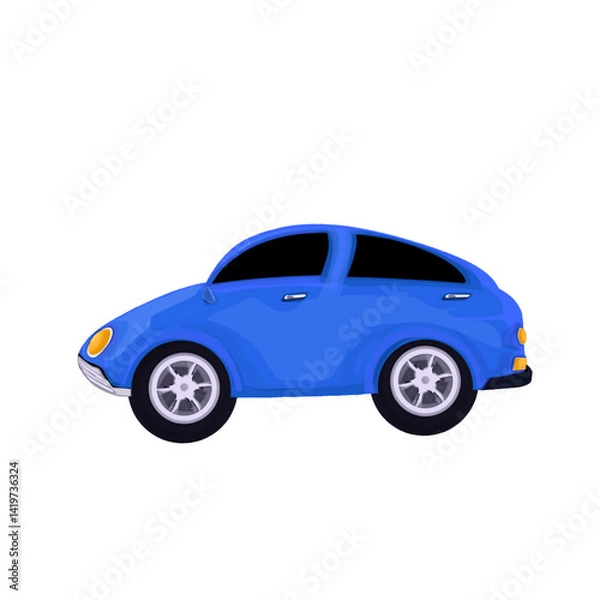 Obraz illustration of a classic blue car without a background