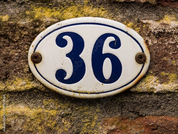 Obraz enameled old house number 36