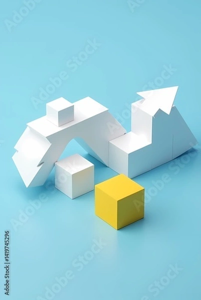 Fototapeta 3d render of a building blocks