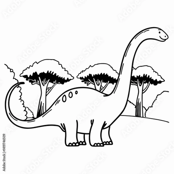 Fototapeta Artistic Renditions of Extinct Creatures from the Mesozoic Era, Perfect for Educational Materials and Design Applications
