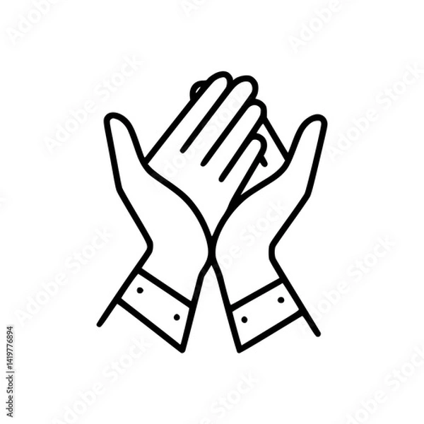 Obraz Hands praying in solidarity on a transparent background  