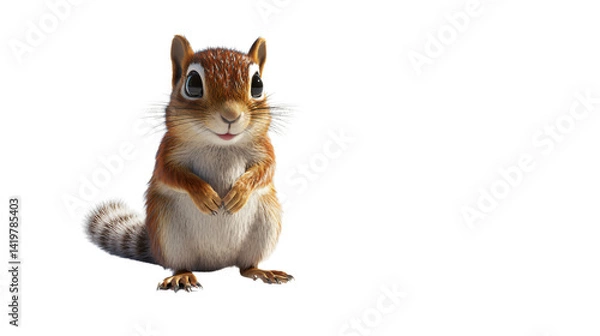 Fototapeta Chipmunk Isolated White Background Generative AI