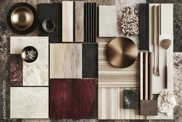 Obraz Material palette display. Various textures and colors