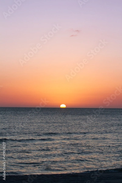 Obraz Sunsets Over Beaches, Palm Trees and Oceans