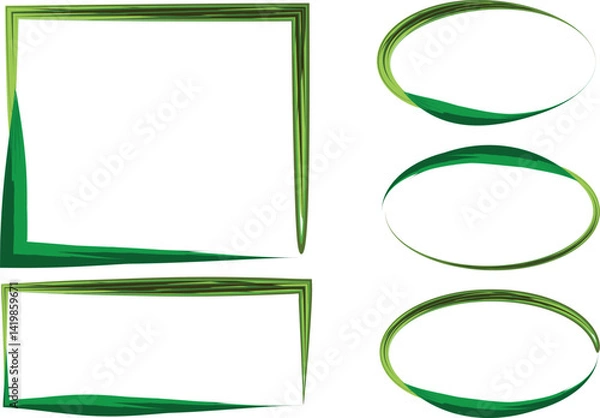 Obraz abstract bright green colorful art frames shapes collection