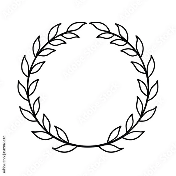 Obraz Circular Laurel Wreath Border Frame Design Element Outline