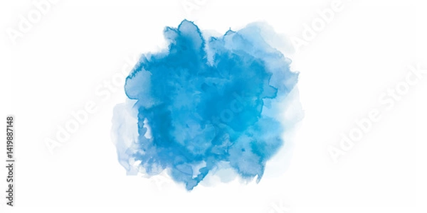 Obraz blue watercolor paint stroke background.
