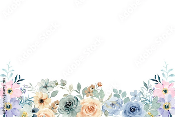 Obraz Watercolor flowers background vector for design.