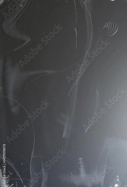 Fototapeta Vast, textured chalkboard surface with visible chalk dust, grey, empty