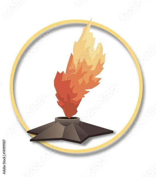 Fototapeta Вечный огонь изолированный вектор