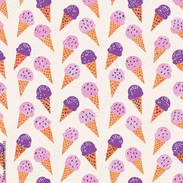 Obraz Seamless Pastel Ice Cream Playful Pattern