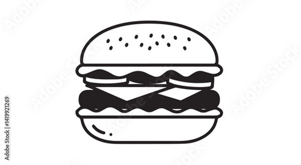 Fototapeta burger icon isolated on white background. Modern and editable burger icon. Simple icons vector illustration. Burger vector icon 


