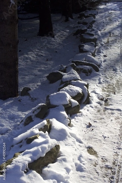 Fototapeta Snow Covered Rocks