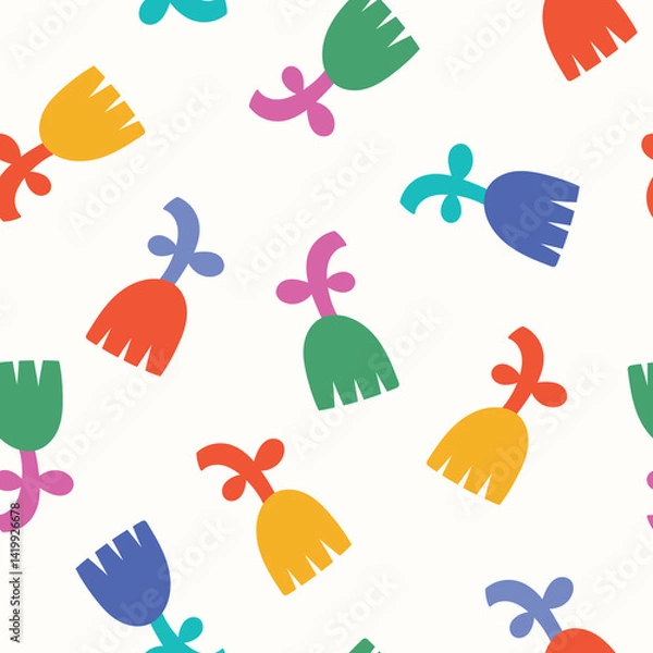 Fototapeta Colorful Flowers Pattern Spring Floral Background