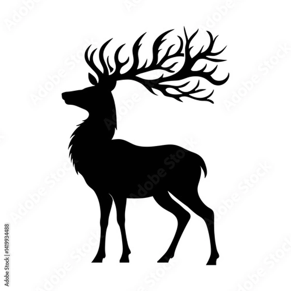 Obraz Deer Silhouette Vector Illustration