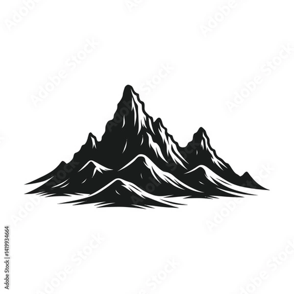 Obraz Stunning Mountain Silhouette Vector