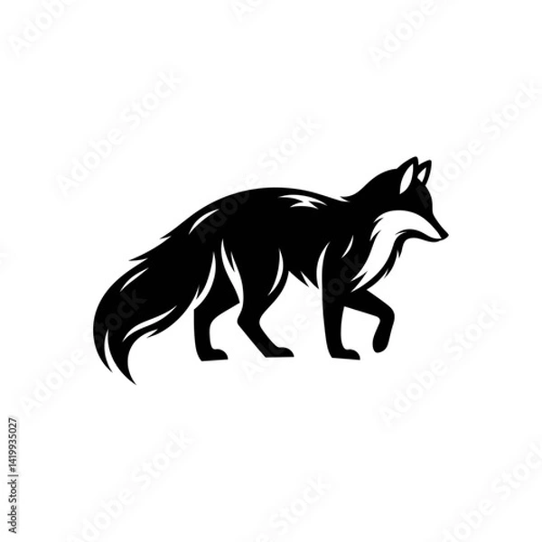 Obraz Silhouette Wolf Vector Illustration