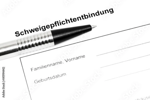 Fototapeta Schweigepflichtentbindung