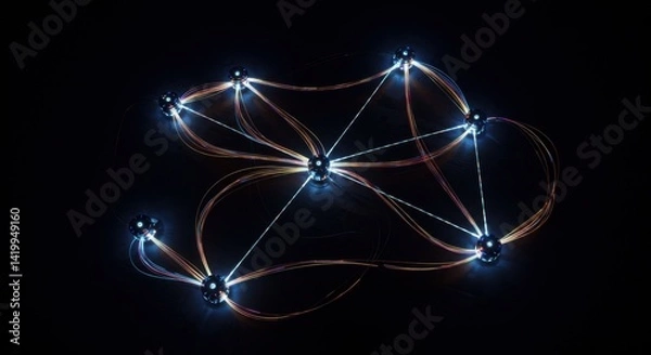 Fototapeta Digital Connections Light Network Concept