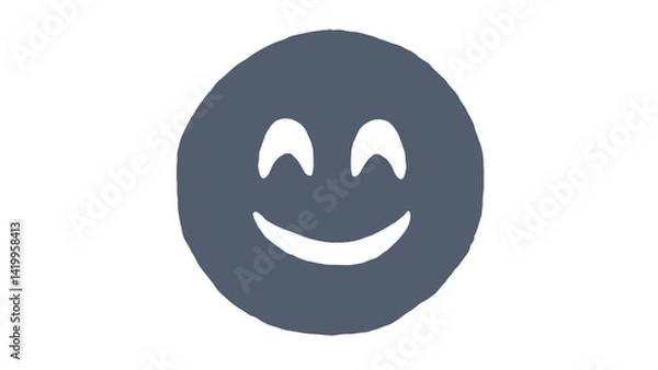 Fototapeta A cheerful illustration of a smiling face, conveying happiness and joy. Ideal for projects focused on positivity, emotions, and friendly communication.