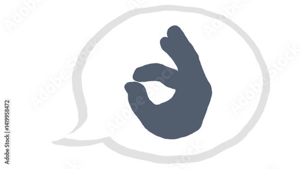 Fototapeta "OK" gesture within a speech bubble, symbolizing approval, satisfaction, and positivity. Perfect for projects that convey reassurance and succes